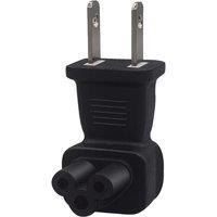 Black Right Angle US to IEC320 C5 Power Converter American China 2 Pin to C5 Receptacle clover leaf Female Power Adapter Plug
