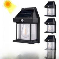 1-4PCS Solar Tungsten Wall Lights IP65 Waterproof Wireless Motion Sensor Security Lamps Dusk to Dawn Lighting for Garden Decor