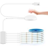 6/5/4/3/2/1 Pcs 5V USB COB LED Strip Set With Penetrating Wood Touch Dimmer Switch For Wardrobe Closet Cabinet Shelf Lighting