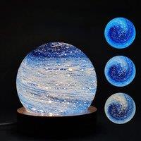 USB powered Desk Lamp Room Decor Birthdays Christmas Gifts light Blue Planet Nightlight Glass Lampshade Space Galaxy Lighting
