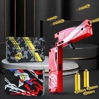 New Upgraded Lifecard Metal Folding Gun Toy for Kids Adult, Pistol Toys Gun With Soft Bullets Alloy Shooting Model For Adults Ch