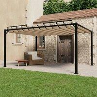 Gazebo with Louvered Roof 3x4 m Taupe Fabric and Aluminium Outdoor Products Sunshade and Rainproof Outdoor Decoration