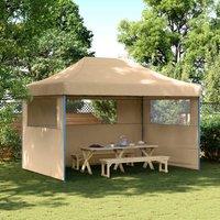 Foldable Party Tent Pop-Up with 3 Sidewalls Beige Outdoor Products Sunshade and Rainproof Outdoor Decoration