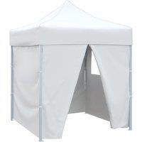 Professional Folding Party Tent with 4 Sidewalls 2x2 m Steel White Outdoor Products Sunshade and Rainproof Outdoor Decoration