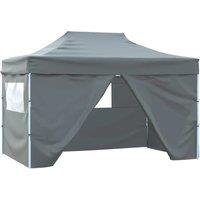 Foldable Tent Pop-Up with 4 Side Walls 3x4.5 m Anthracite Outdoor Products Sunshade and Rainproof Outdoor Decoration