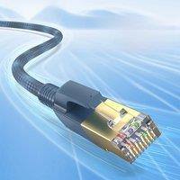 RJ45 CAT8 Ethernet Cable Braided Gradient Color 40Gbps CAT 8 Network Cable Internet Lan Patch Cord for Laptops PS 4 Router Round