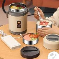 USB Electric Heated Lunch Box Stainless Steel Food Warmer Bento Lunch Box Container For Hot Food