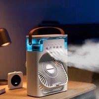 New 3 In 1 Fan AIr Conditioner Household Mini Air Cooler LED Night Light Portable Humidifier Air