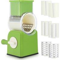 3 in 1 Rotary Cheese Grater, Manual Vegetable Slicer, Shredder with Handle & Strong Suction Base, 3