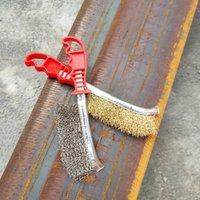 Two wire brushes are used for rust and scale removal on metal surfaces of marble. Encryption Brushing Iron Brush