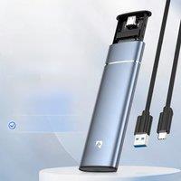 RAGEER Aluminum M.2 NVME SSD Mobile Hard Drive Enclosure, USB 3.2 Gen 2 10 Gbps to NVME M-Key/(B+M) Key SSD Enclosure, Push-Pull