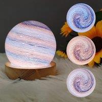 Planet spherical glass night light USB power supply, starry fantasy romantic LED table lamp can be dimmed children's room holida