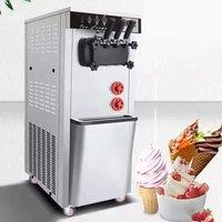 Commercial Ice Cream Freezer Machine 3-flavor Yogurt Maker One-click Clean 25L/H LCD Display New