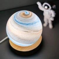 Glass ball nightlight with stripe pattern USB powered lamp suitable for room decoration holiday birthday gift table light