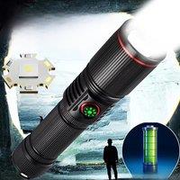 Super Bright LED Flashlights High Lumens Rechargeable Zoom Torch Waterproof Flash Light 5Modes