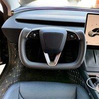 Yoke Steering Wheel for New Tesla Model Y Juniper 2025+ Nappa Heating Black White New Yoke Style Steering Wheel Replacement