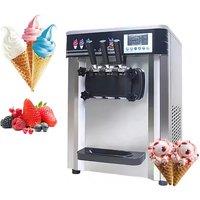 Commercial Ice Cream Freezer Machine 3-flavor Yogurt Maker One-click Clean 18-22L/H LCD Display New
