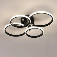 Modern Led Dimmable Ceiling Light,4 Round LED Ceiling Lamp with Remote Control 3000K-6500K,76W LED Chandelier Light Fixture