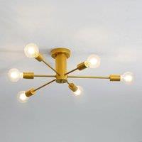 Ceiling Light,6-Lights Chandeliers Gold Ceiling Lighting for Living Room,Bedroom,Kitchen (Bulb Not