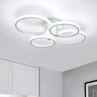 Modern LED Ceiling Light,Round Ceiling Lamp 5400LM 48W,Acrylic Metal White Ceiling Light for Living