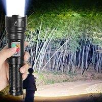 Long Range 2000M Led Flashlight High Power 10 Mode Emergency Torch Outdoor Super Bright Lamp White