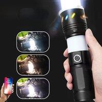 90000LM Super Bright LED Flashlight USB Rechargeable Flashlights Long Range Tactical Torch Camping