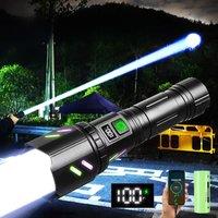 High Power Rechargeable LED Flashlight Long Range 3500M Zoom Torch Light Super Bright Outdoor