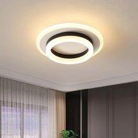 Acrylic Ceiling Lamp, Round Modern LED Flush Mount Ceiling Lamp,24W LED Light Fixture,Black Small