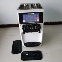 Commercial Ice Cream Maker with Two 6L Hoppers, 3 Flavors Soft Serve Machine. 1200W Soft Ice Cream Machine With LCD Panel