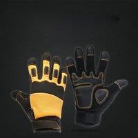 Tool Gloves Anti Slip and Shock-absorbing Mechanical Gloves PU Leather Construction Site Work Gloves