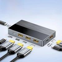 Unnlink 4K 144Hz USB C to HDMI Video Switch 5 In 1 Out 8K 60Hz Thunderbolt 4 HDMI Splitter for Macbook Mac Mini Window PS5 to TV