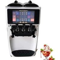 Commercial Ice Cream Machine With Two 4.2L Hoppers Soft Serve Machine With 3 Flavors Commercial Ice Cream Maker