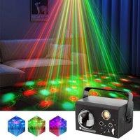 Stage Light LED Disco Party Light 3IN1 Effect Magic Ball Lights Sound Activated Lazer Light Projector Remote Control Wash Light