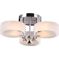 Voltsify Modern Round Acrylic LED Semi Flush Mount with Crystal Accent