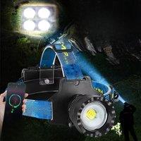 Ultra Powerful 600W LED Headlamp Long Range 5000M Head Flashlight 18650 USB Rechargeable Lamp
