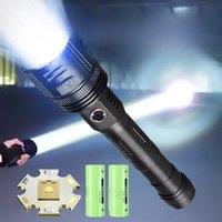 1000000LM High Power Led Flashlights Ultra Powerful Tactical Flashlight Telescopic Zoom Torch Search