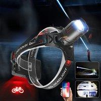 2025 Ultra Powerful LED Headlamp Super Bright Long Range Head Flashlight USB Rechargeable Head Torch