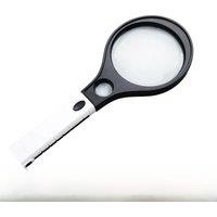 Handheld racket type with LED white light and purple light large mirror surface 4x reading magnifying glass