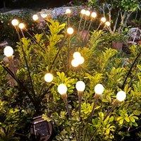 Super LED Solar Garden Lights Powered Firefly Lights Outdoor Waterproof Vibrant Garden Lights for Patio Pathway Decoration,Warm