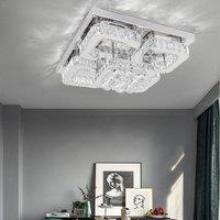 Voltsify Modern Fancy Crystal LED Flush Mount Ceiling Light Fixture for Living Room Bedroom