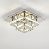 Voltsify Modern Double-tiers Median-size Crystal LED Ceiling Light for Living Room Bedroom