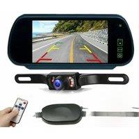 7 " Rear View Monitor Mirror Wireless Reverse Backup Camera Kit With Car Rear View Camera and Photoresistor For Car Truck Van