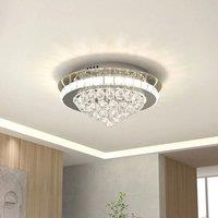 Voltsify Crystal Round Crystal-droplets LED Semi Flush Mount Ceiling Light for Living Room Bedroom