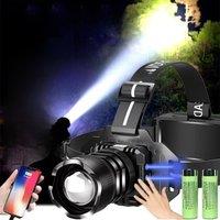 2025 Powerful Headlamp Rechargeable Head Flashlight Aluminum Alloy Head Lamp With Motion Sensor