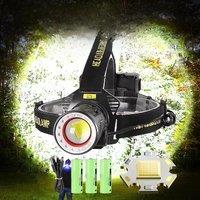 New 12000000 Lumens Headlamp Sensor XHP360 Fishing Headlight 18650 Battery Flashlight USB