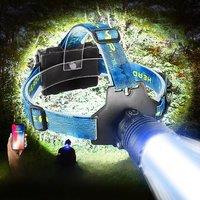 2025 New Portable Super Bright Headlamp 4core 500W LEDs 18650 Rechargeable Head Lamp Waterproof Zoom