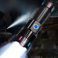 Newest Ultra Powerful Flashlight 9000000LM Super Bright Rechargeable Lamp IPX6 Waterproof Torch 5