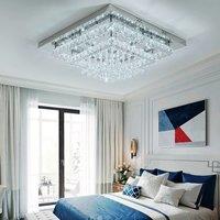 Voltsify Modern Crystal LED Flush Mount Ceiling Light Fixture for Living Room Bedroom