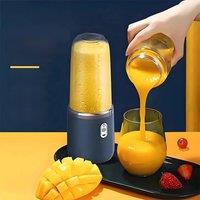 Portable Electric Fruit Juice Blenders 400ml Personal sized Mini Bottle Home USB rechargeable 6 Blades blender Machine