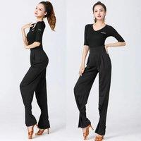 New Elastic Latin Dance Pants Thin Style Women's Loose-Fit Long Trousers For Social Dancing Unique